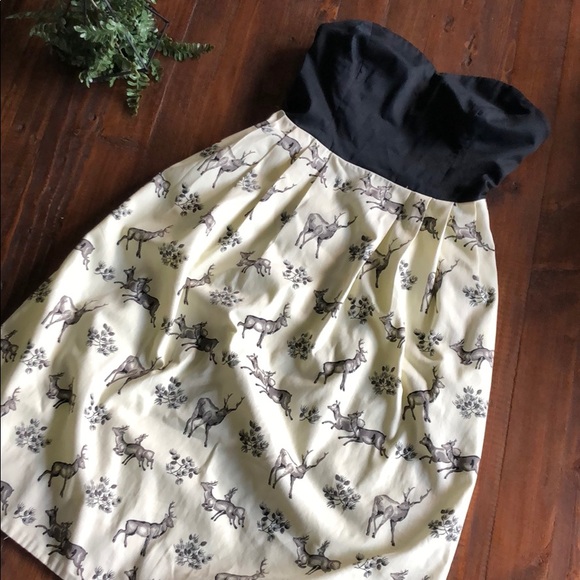 Anthropologie Strapless Party Dress with Sash - Picture 2 of 8